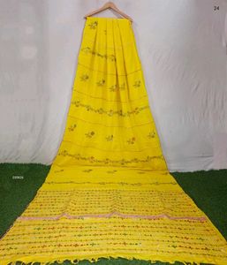 Elegant Hand Kantha Embroidered Saree