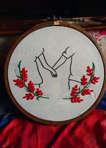 Holding Hand Embroidery Design