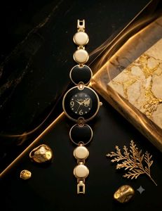 Elegant Gold & Black Women's Watch