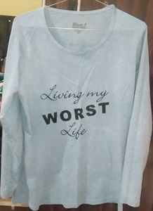 Light Blue Long Sleeve Graphic Tee