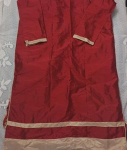 Unstitched Blue And Red Kurta
