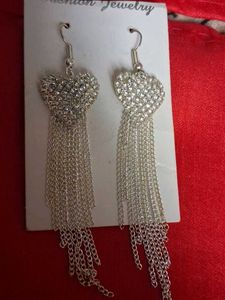 Heart Tassel Drop Earrings