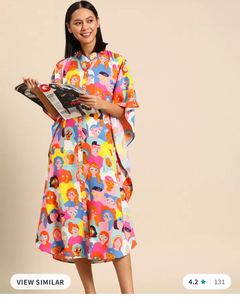 New Print Kaftan Pocket Dress (buy1get1)