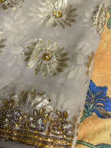 Embroidered Floral Sari And Free Surprise Gift