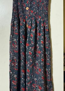 Boho Floral Smocked Maxi Dress