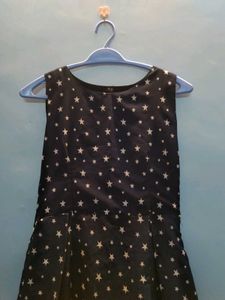 Navy Star Print Fit and Flare Dress