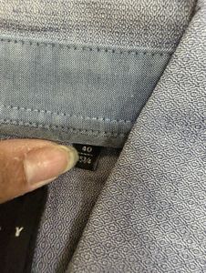 Men's Blue Textured Dress Shirt