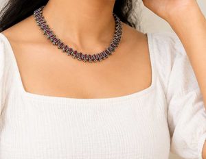 Oxidized Silver Necklace & Earrings Set