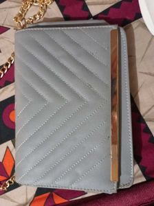 Chic Grey Quilted Crossbody Bag