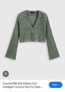 Rib Knit Hollow Out Cardigan Curve &amp; Plus