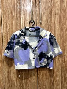 Abstract Print Button-Down Shirt