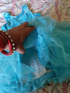 4-6 yrs Beautiful Blue Party wear girls frock