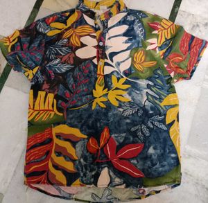 Tropical Print Crop Top