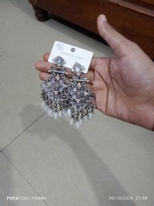 Boho Silver Tone Dangle Earrings