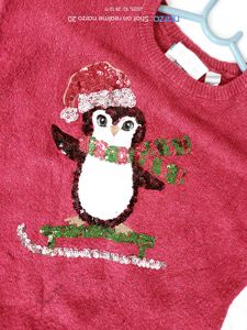 Girls' Christmas Penguin Sweater