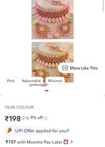 pack of 2 Pink Beaded Kundan Necklace Set