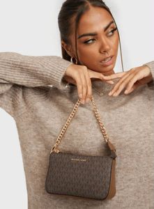 Michael Kors Monogram Clutch- BROWN