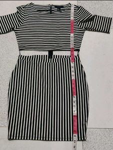Striped Crop Top and Skirt Set