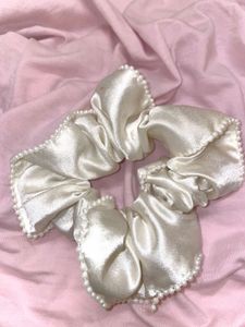 Elegant Pearl &amp; Satin Scrunchie