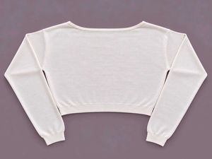 IVORY CROPPED CREW NECK SWEATER