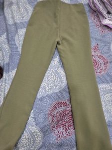 h&amp;m Olive Green Textured bodycon Pants