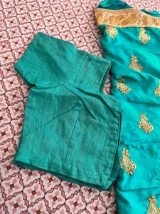 Emerald Green saree with blouse