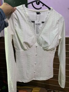 SLYCK v-neck white top