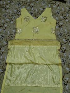 Elegant Yellow sharara set with dupatta