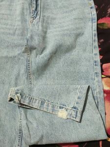 Light Wash Denim Maxi Skirt