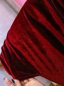 Burgundy Velvet Midi Dress