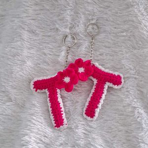 Handmade Crochet Letter Keychain