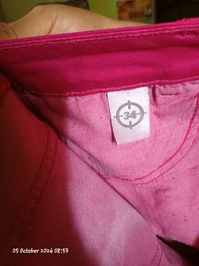 Bright Pink Cropped Jeans