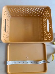 Beige Plastic Storage Container