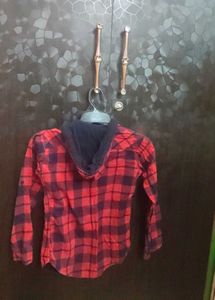 Boy's Red Plaid Shirt &amp; Tee Set