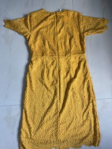 Elegant Yellow Lace Dress