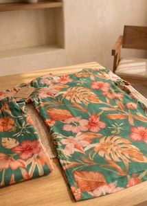 Vibrant tropical-print kurti pant set. 🌴✨