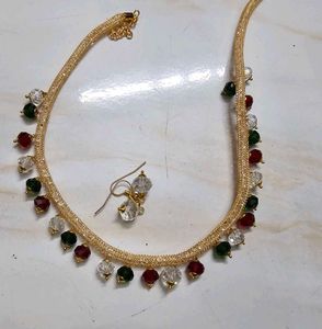 Gold-Tone Necklace and Earring Set