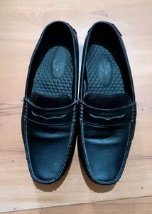Black Leather Driving Loafers
