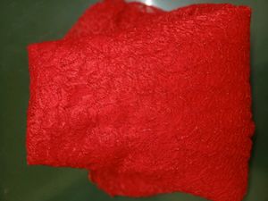 Red Beaded Tulle Top