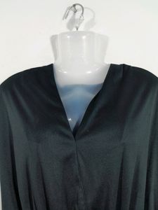 Attic Salt Handcrafted Black Kimono Satin Bodysuit (Women's)