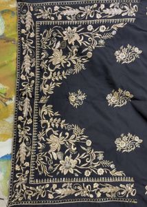 Embroidered Black Kurta Set with Dupatta