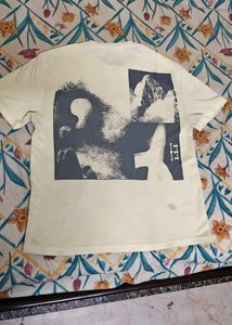 Cream Graphic Print T-Shirt