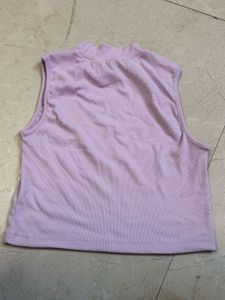 Lavender Ribbed Mock Neck Tank Top