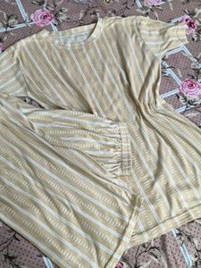 😴Beige Cozy Striped Co-ord Set / Night Suit ✨