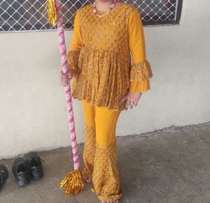 Beautiful Yellow Kurta Set with Sharara