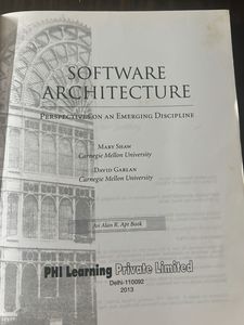Software Architecture Book by Shaw &amp; Garlan