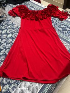 Chic Off-Shoulder Red Dress