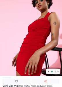 Red Ruched Dress sized large
