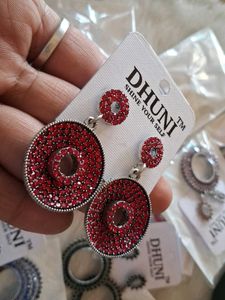 Stunning Red Stone Earrings