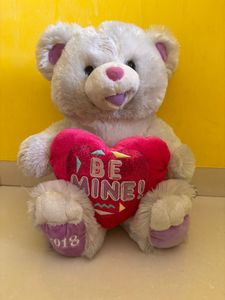 Cute Teddy Bear with "Be Mine" Heart